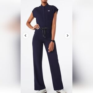 Figs Rafaela Jumpsuit Navy Sz Large Tall Like New